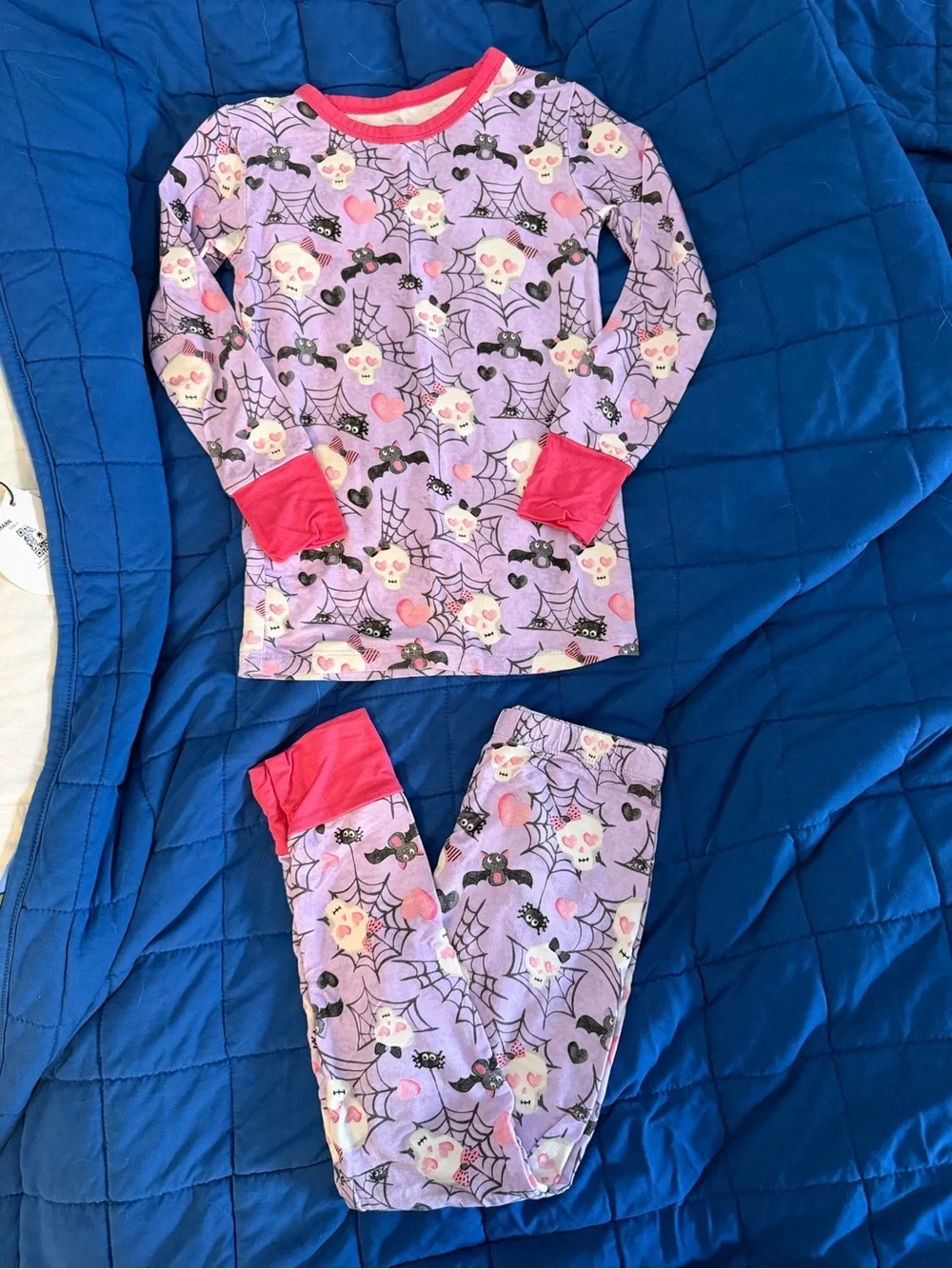 Birdie Bean Carrie Skulls & Hearts Halloween Long Sleeve Pants PJ Set 4T VGUC